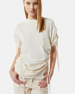 Asymmetrical t-shirt with adjustable curls