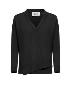Asymmetrical V-neck sweater