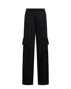 Black cargo pants with patch pockets
