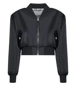 Black jacket with zip closure and essential details