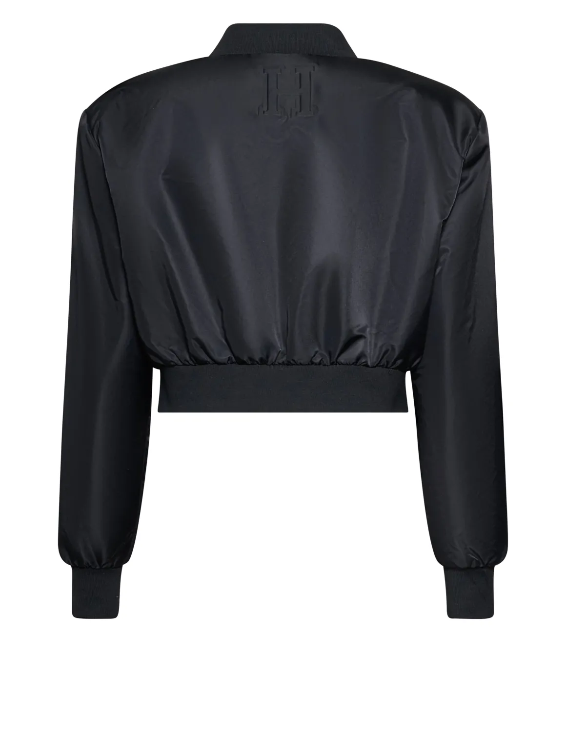 Black jacket with zip closure and essential details