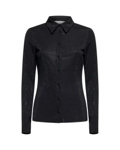 Black shirt with shiny workmanship