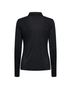Black shirt with shiny workmanship
