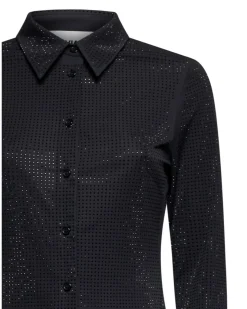 Black shirt with shiny workmanship