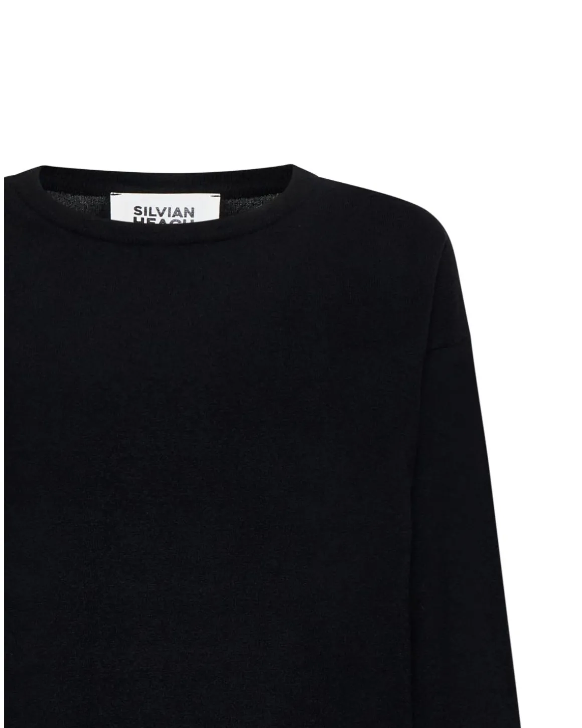 Black sweater with dropped hem