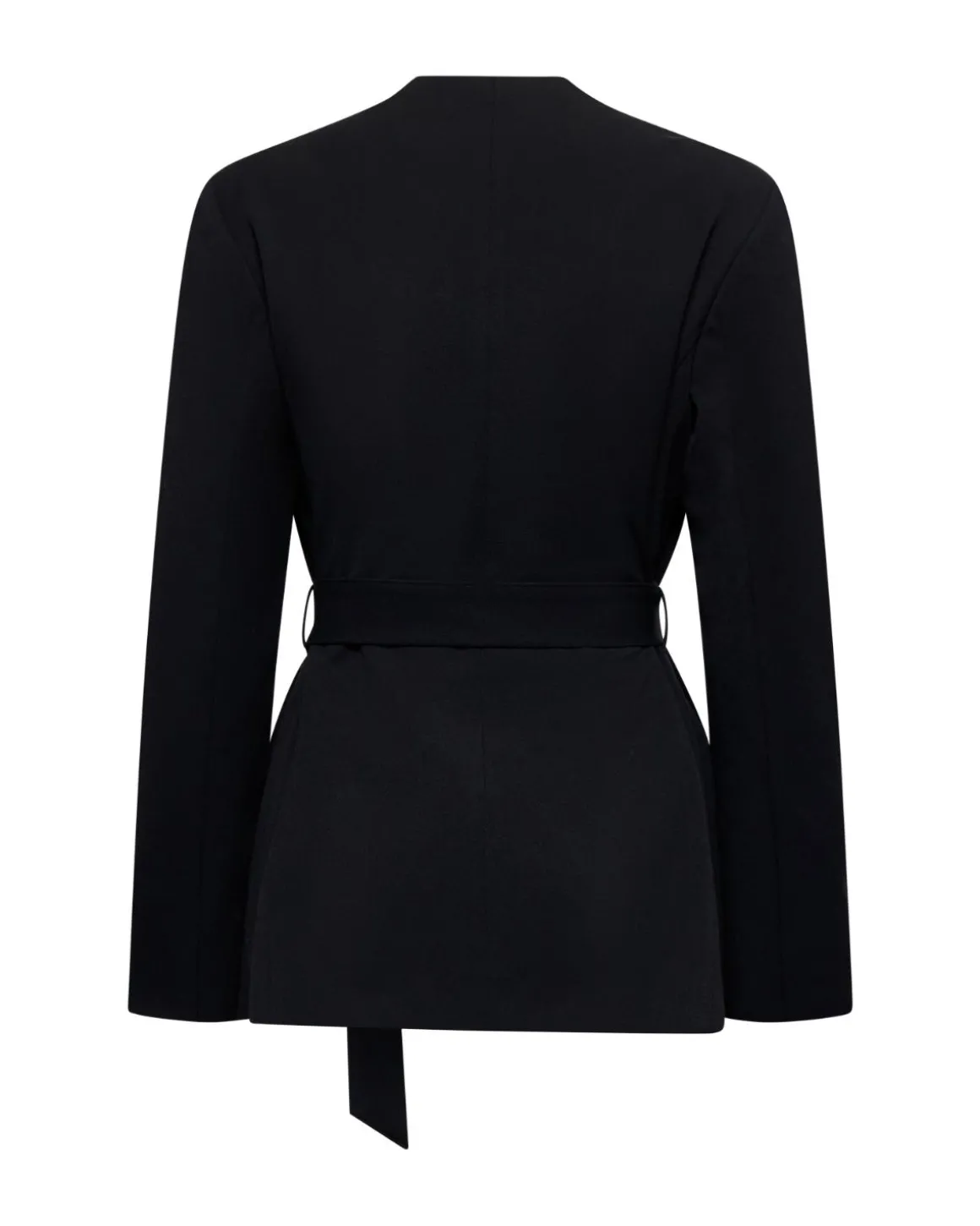 Blazer with knotted belt and shawl lapel