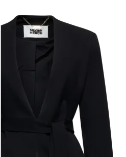 Blazer with knotted belt and shawl lapel