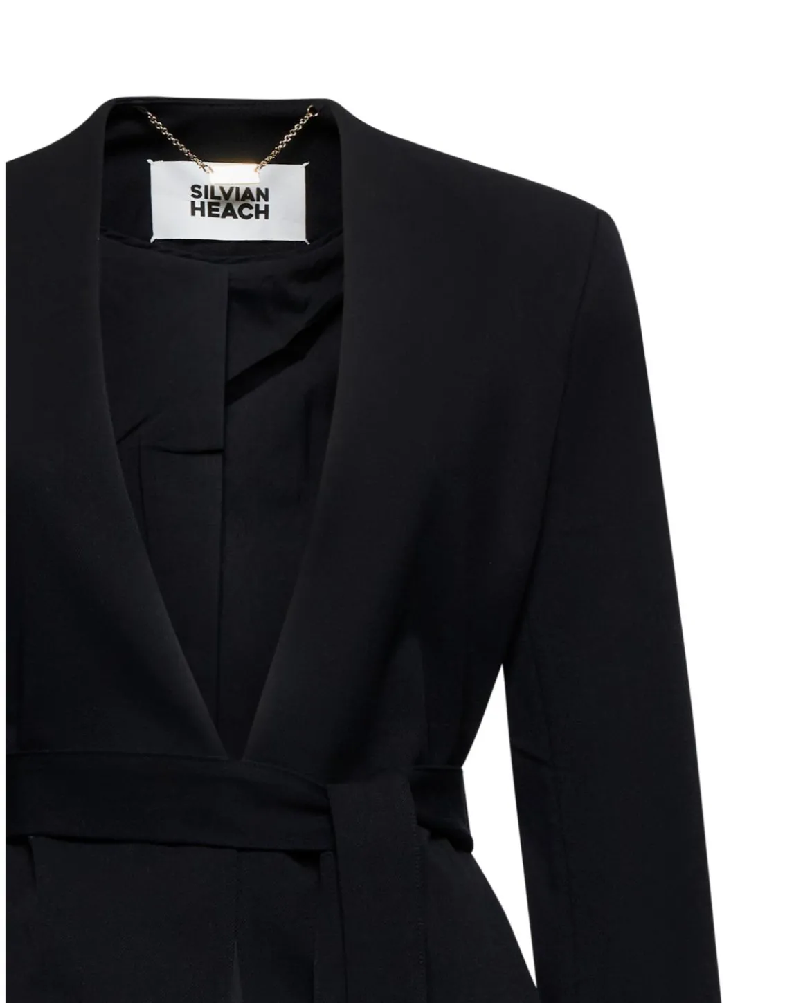 Blazer with knotted belt and shawl lapel