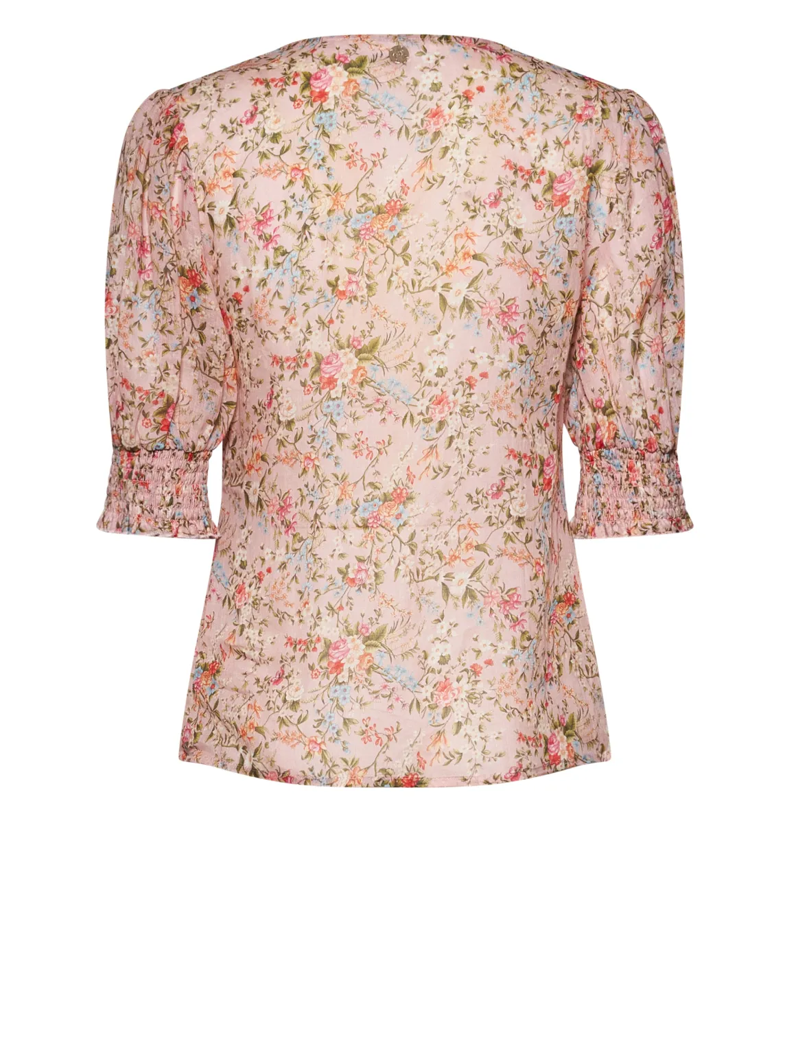 Blouse with floral print and crisscross design