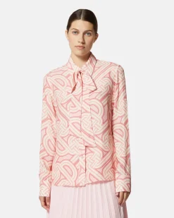 Blouse with geometric printing