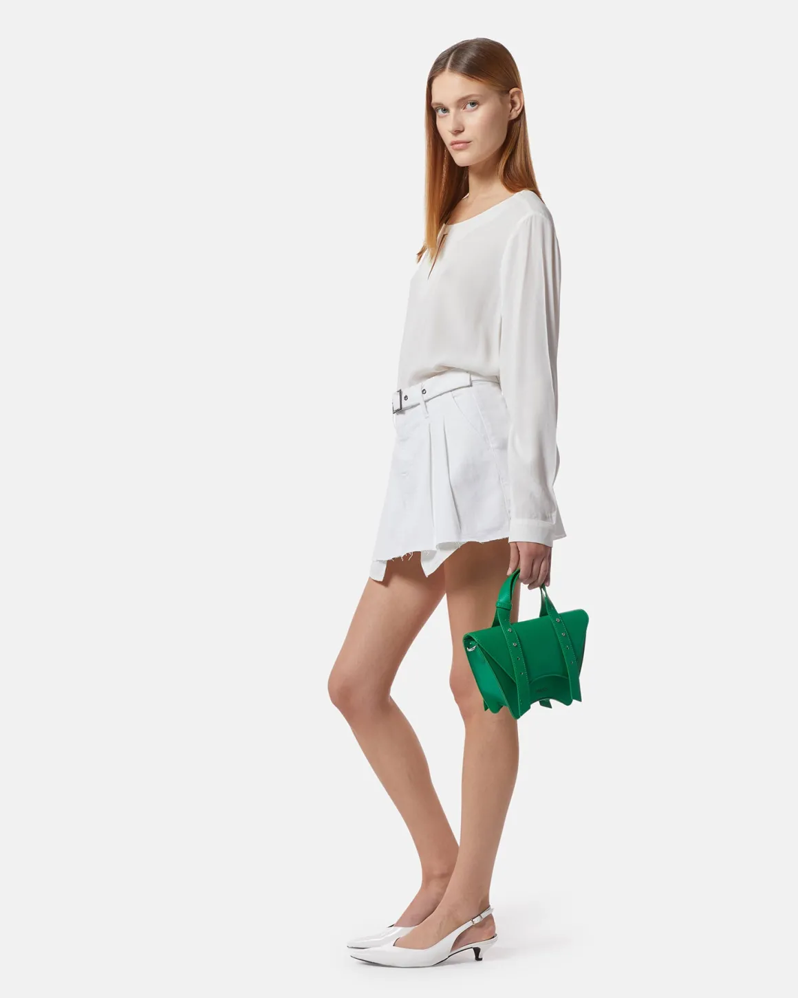 Blouse with keyhole neckline