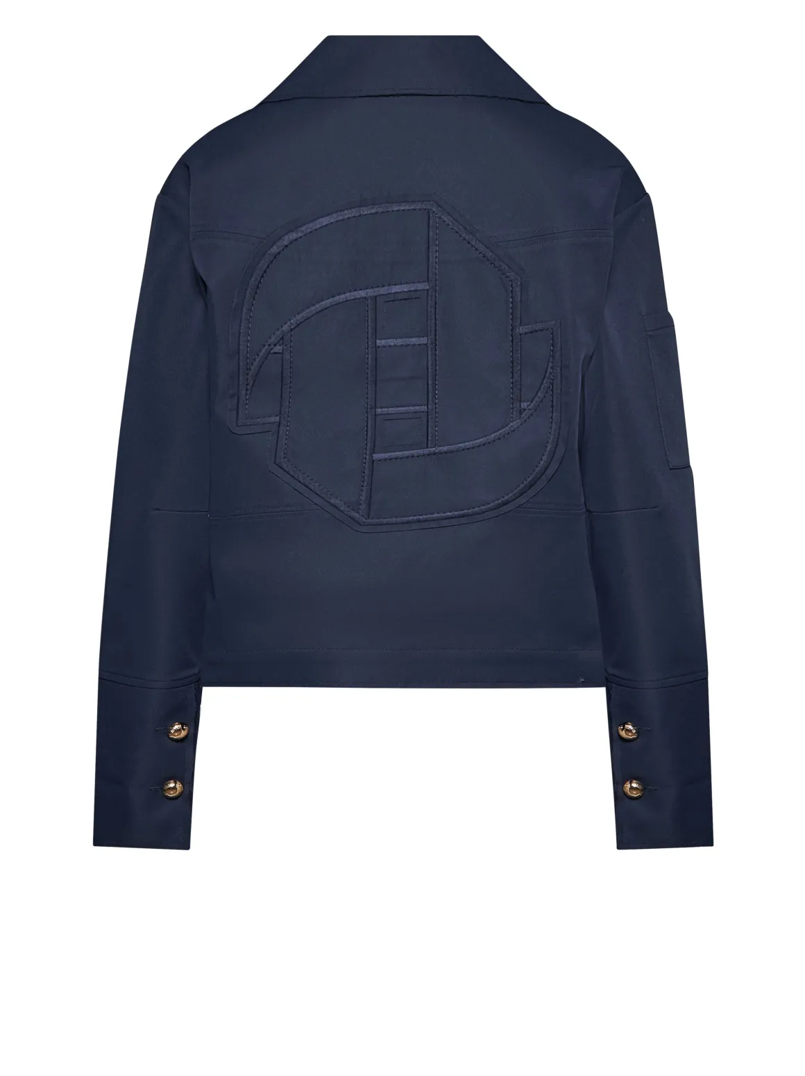 Blue Double-Breasted Jacket with Decorative Buttons