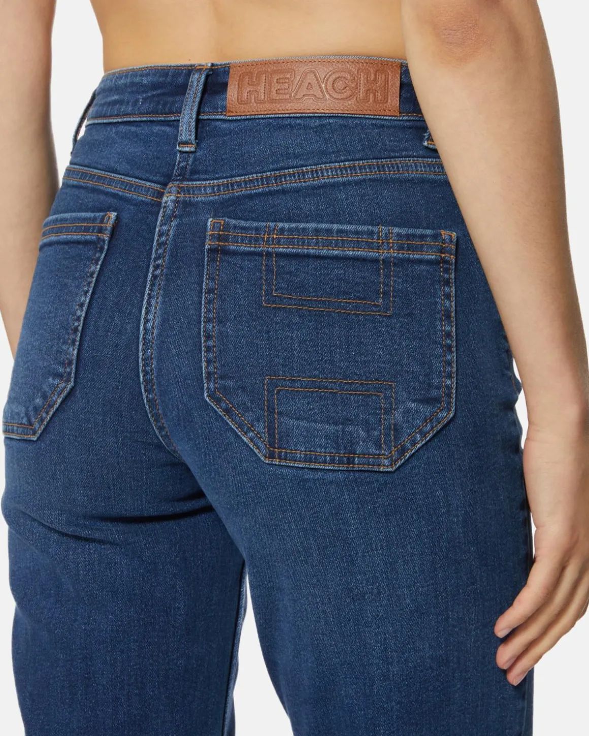 Blue jeans with straight cut