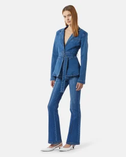 Bootcut jeans with visible seams
