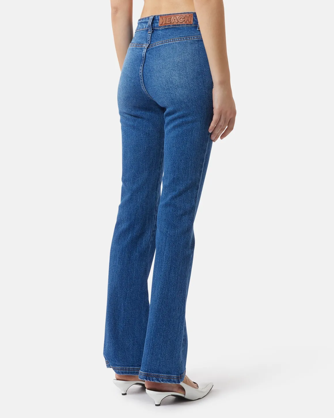 Bootcut jeans with visible seams