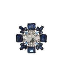 Brooch with central stone and geometric composition