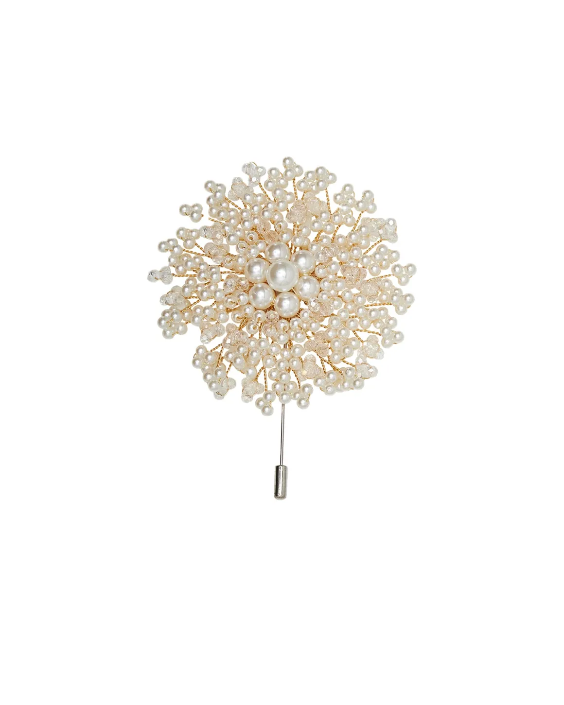 Brooch with pearls and floral design