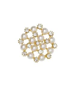 Brooch with spherical elements and geometric design