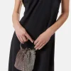 Bucket bag with rhinestones and handle