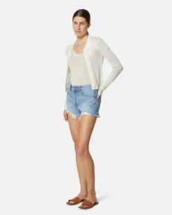 Cardigan in shirt with collar