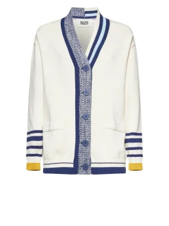 Cardigan with v-neck and graphic details