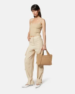 Cargo pants in linen with ankle detail