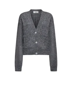 Compact cardigan with V-neck