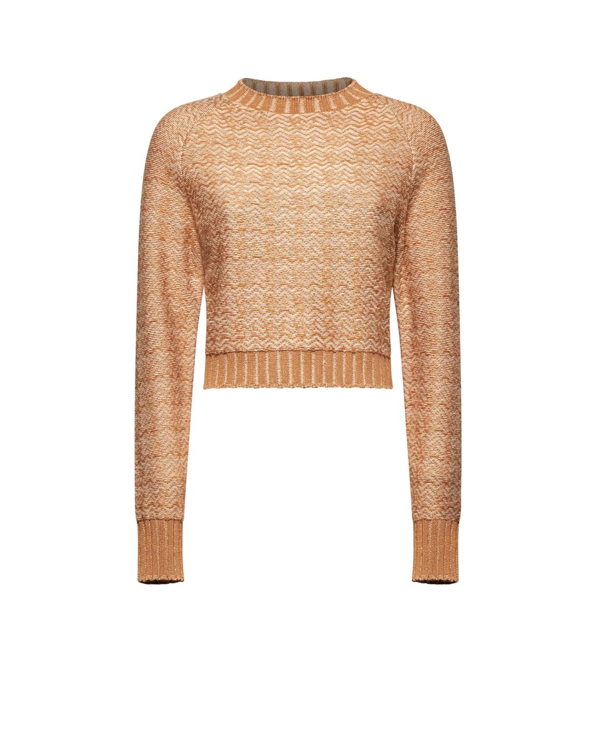 Copper-effect ribbed sweater