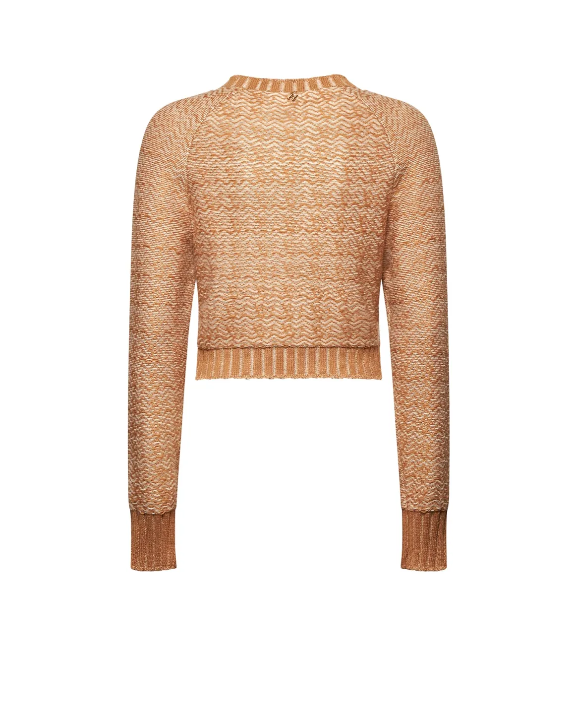 Copper-effect ribbed sweater