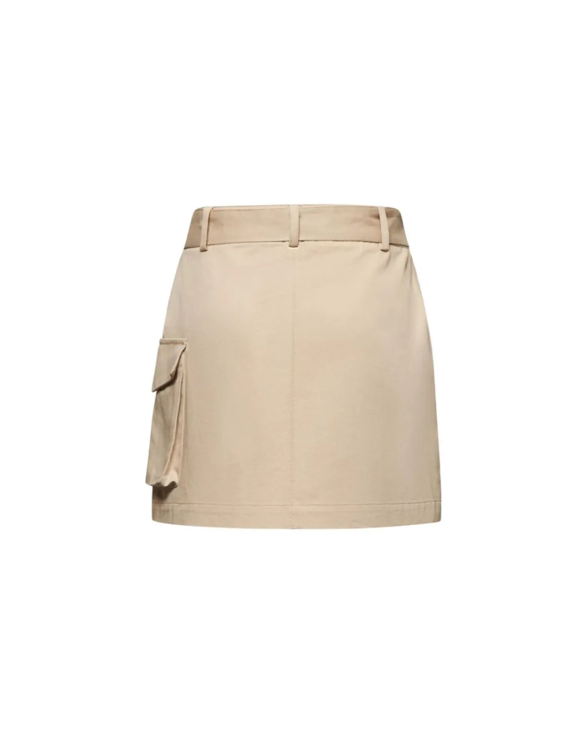 Cotton miniskirt with pierced embroidery and cargo pockets