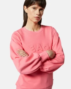 Cotton sweatshirt with relief logo