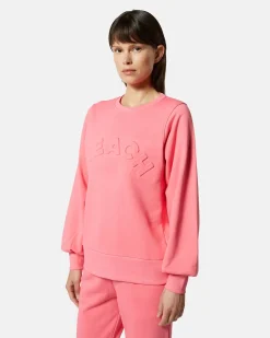 Cotton sweatshirt with relief logo