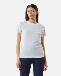 Cotton t-shirt with "effortless" embroidery