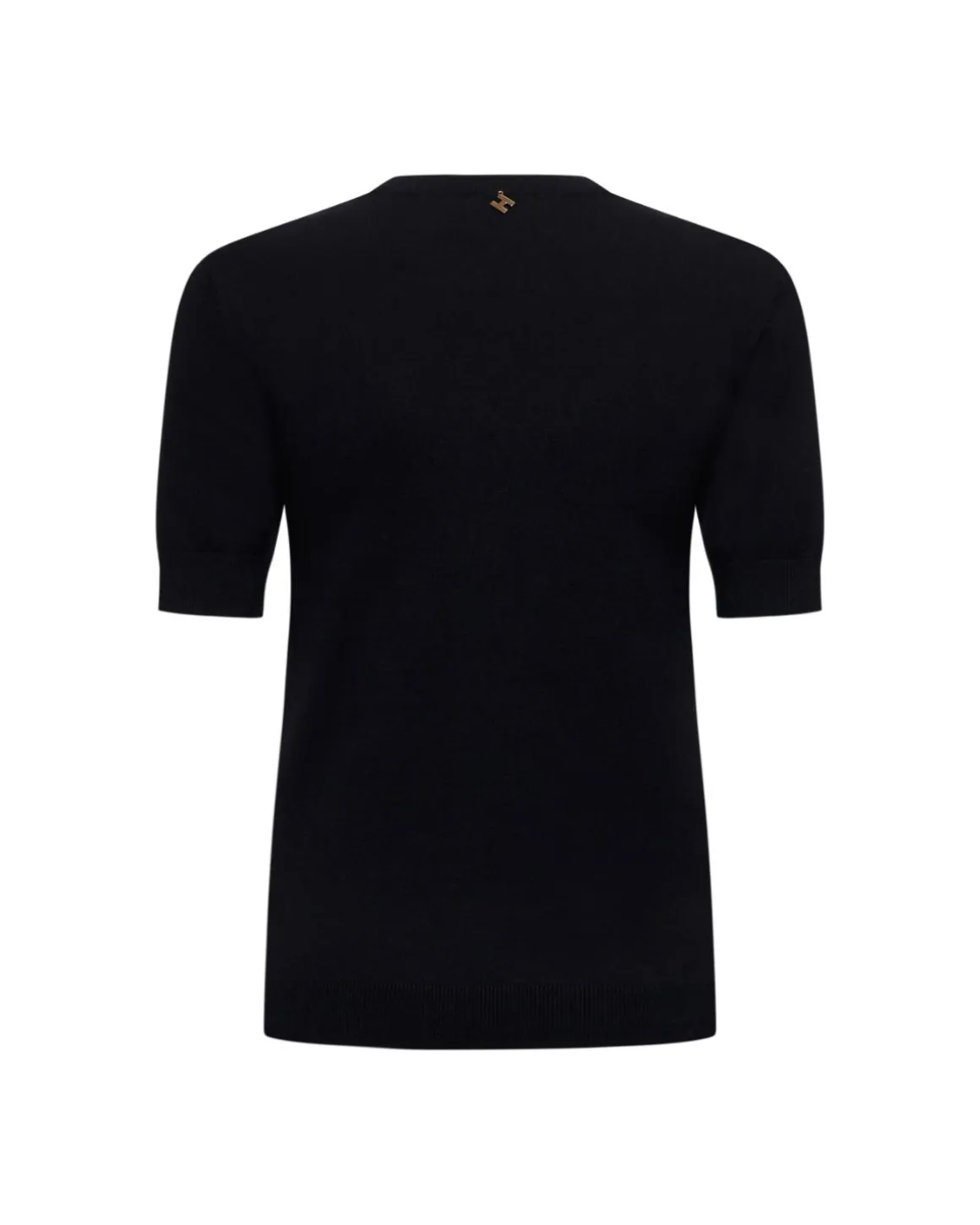 Crew neck sweater with short sleeves and logo