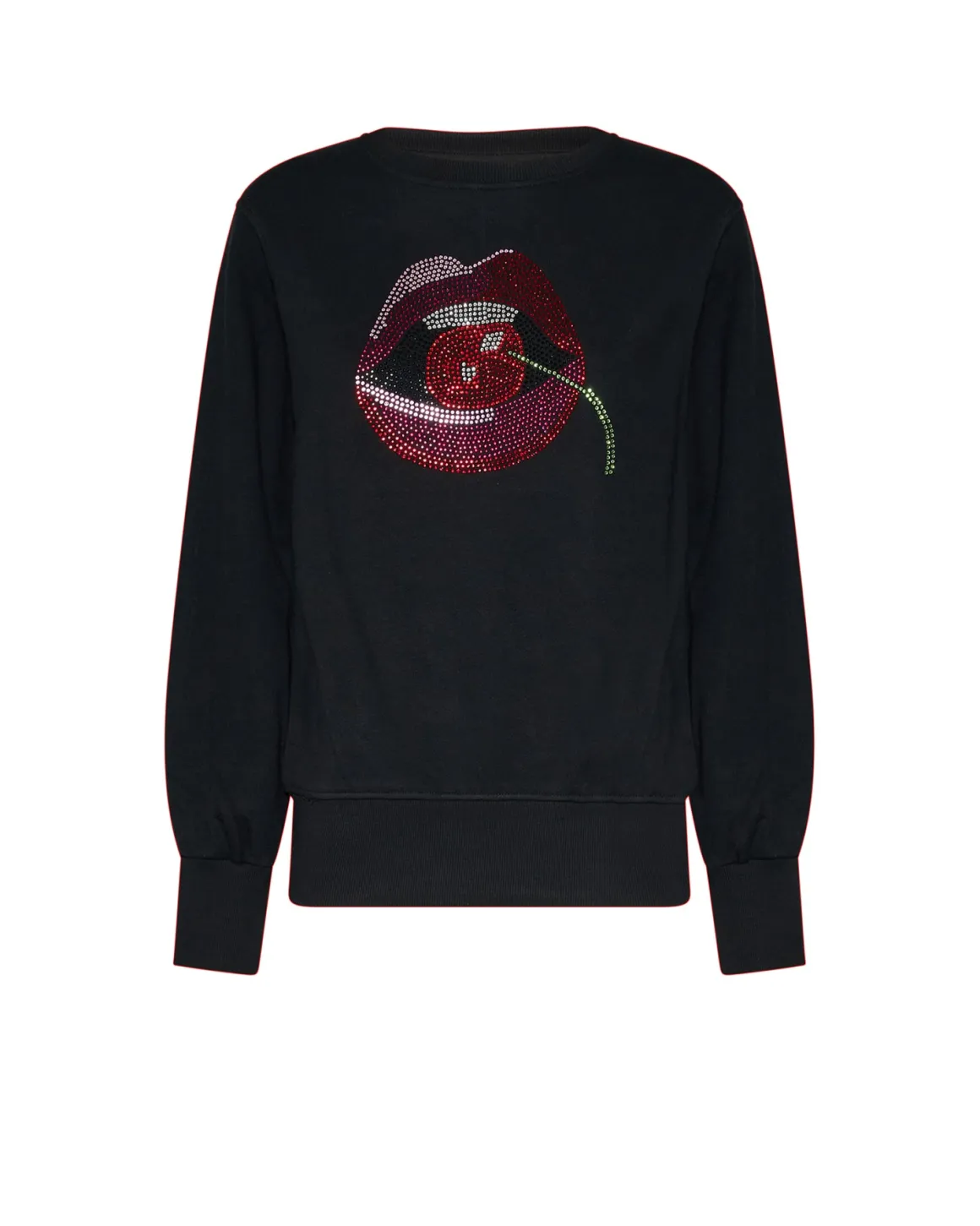 Crew-neck sweatshirt with floral motif