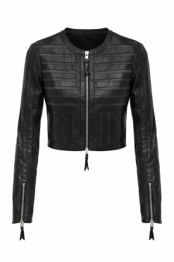 Cropped faux leather jacket - NO PHOTOS