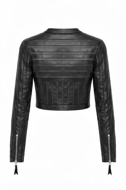 Cropped faux leather jacket - NO PHOTOS