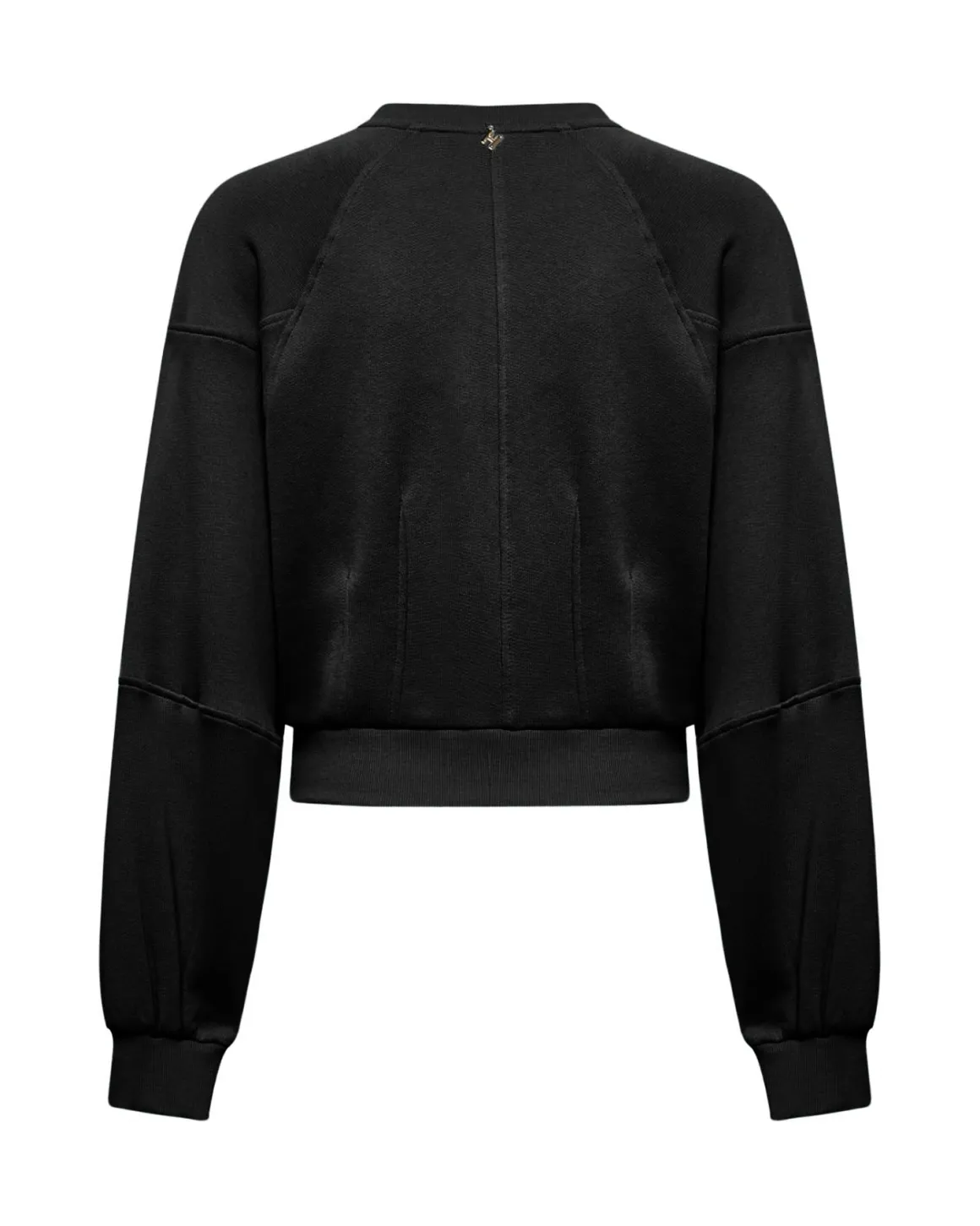 Cropped sweatshirt with balloon sleeves