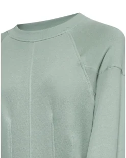 Cropped sweatshirt with balloon sleeves