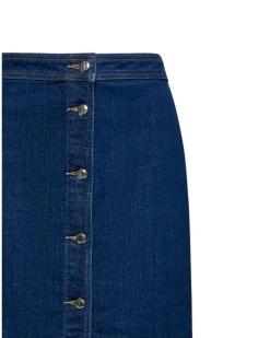 Denim midi skirt with buttons