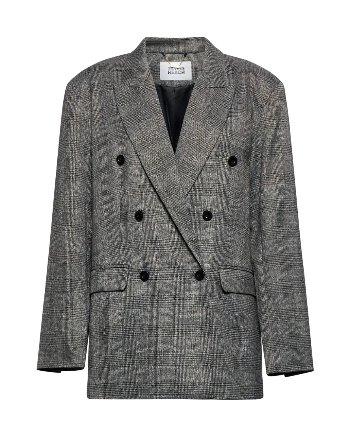 Double-breasted blazer in check pattern
