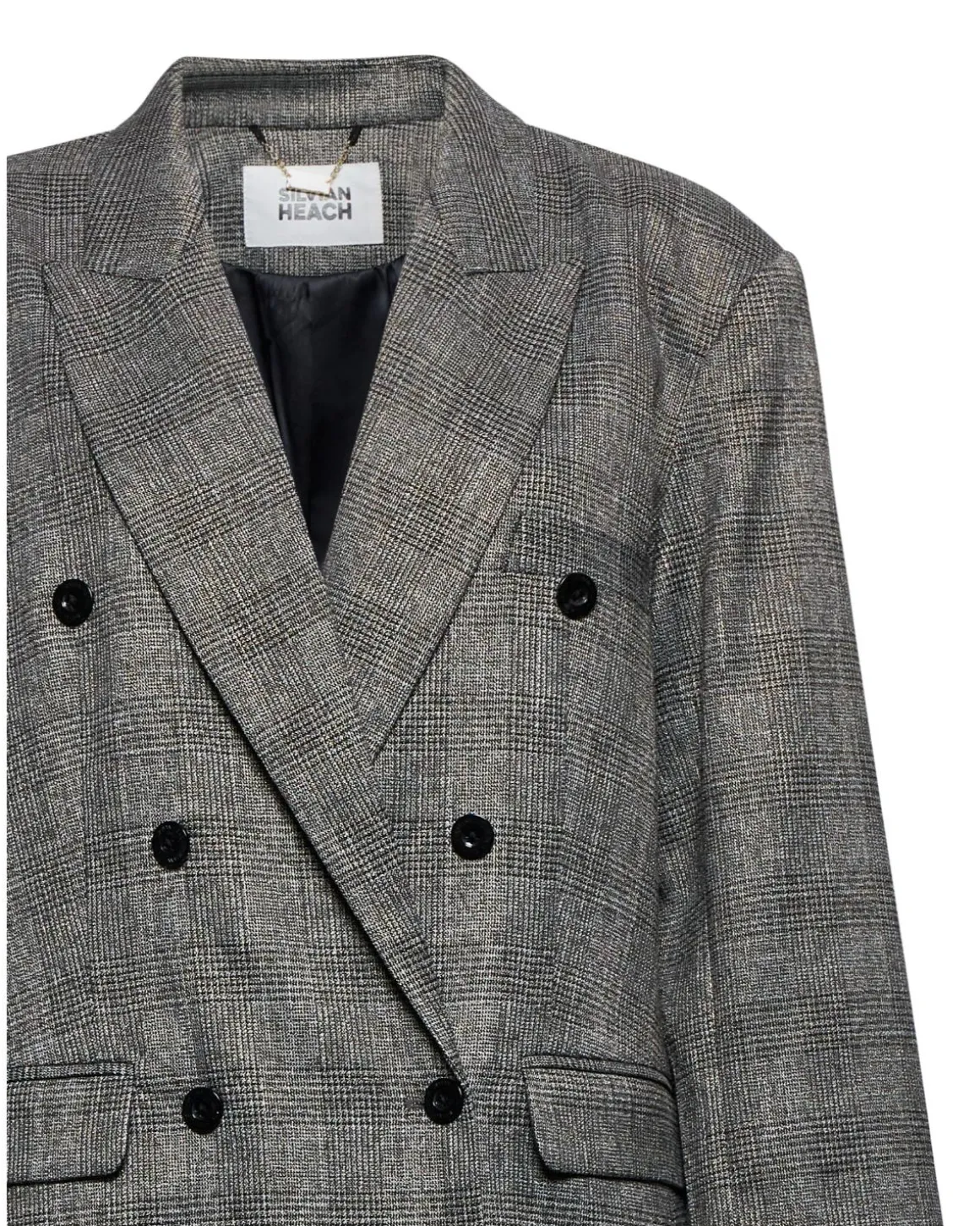 Double-breasted blazer in check pattern