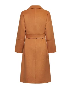 Double-breasted coat with belt