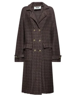Double-breasted coat with decorative buttons