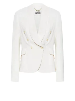Double-breasted jacket with soft lapels and refined details