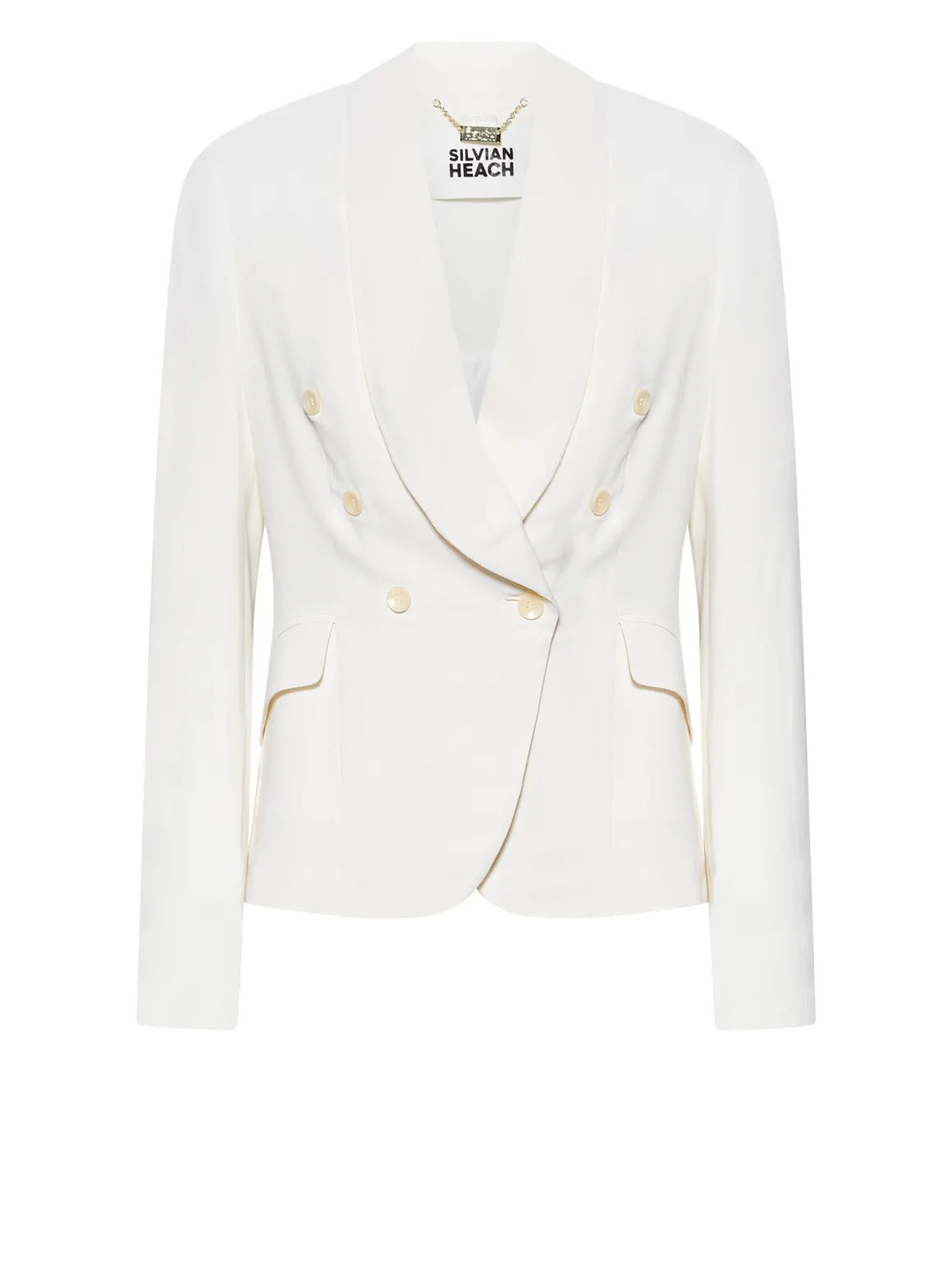 Double-breasted jacket with soft lapels and refined details