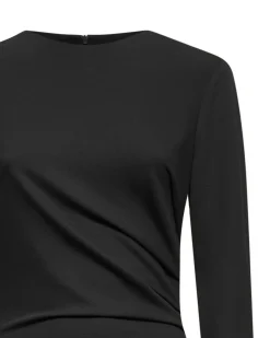 Draped dress with long sleeves