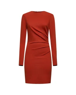 Draped dress with long sleeves