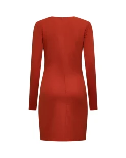Draped dress with long sleeves