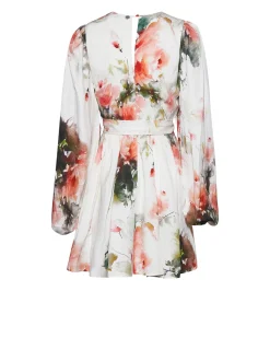 Dress with Artistic Pattern and Fluid Sleeves